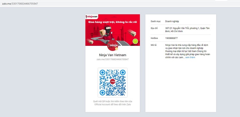 Quét mã QR đăng nhập Zalo và gửi thắc mắc