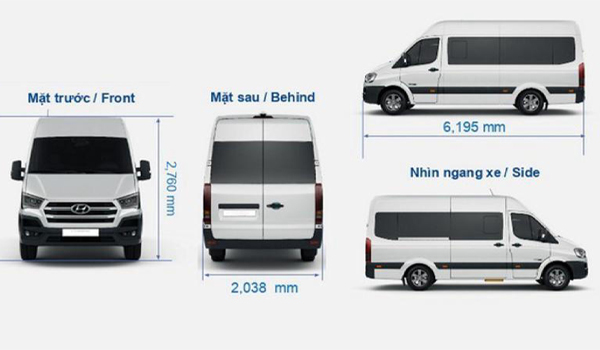 Cấu trúc xe, hệ thống chịu tải phù hợp với tổng khối lượng của 16 người